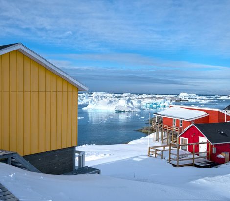 Maison jaune Groenland Ilulissat icefjord