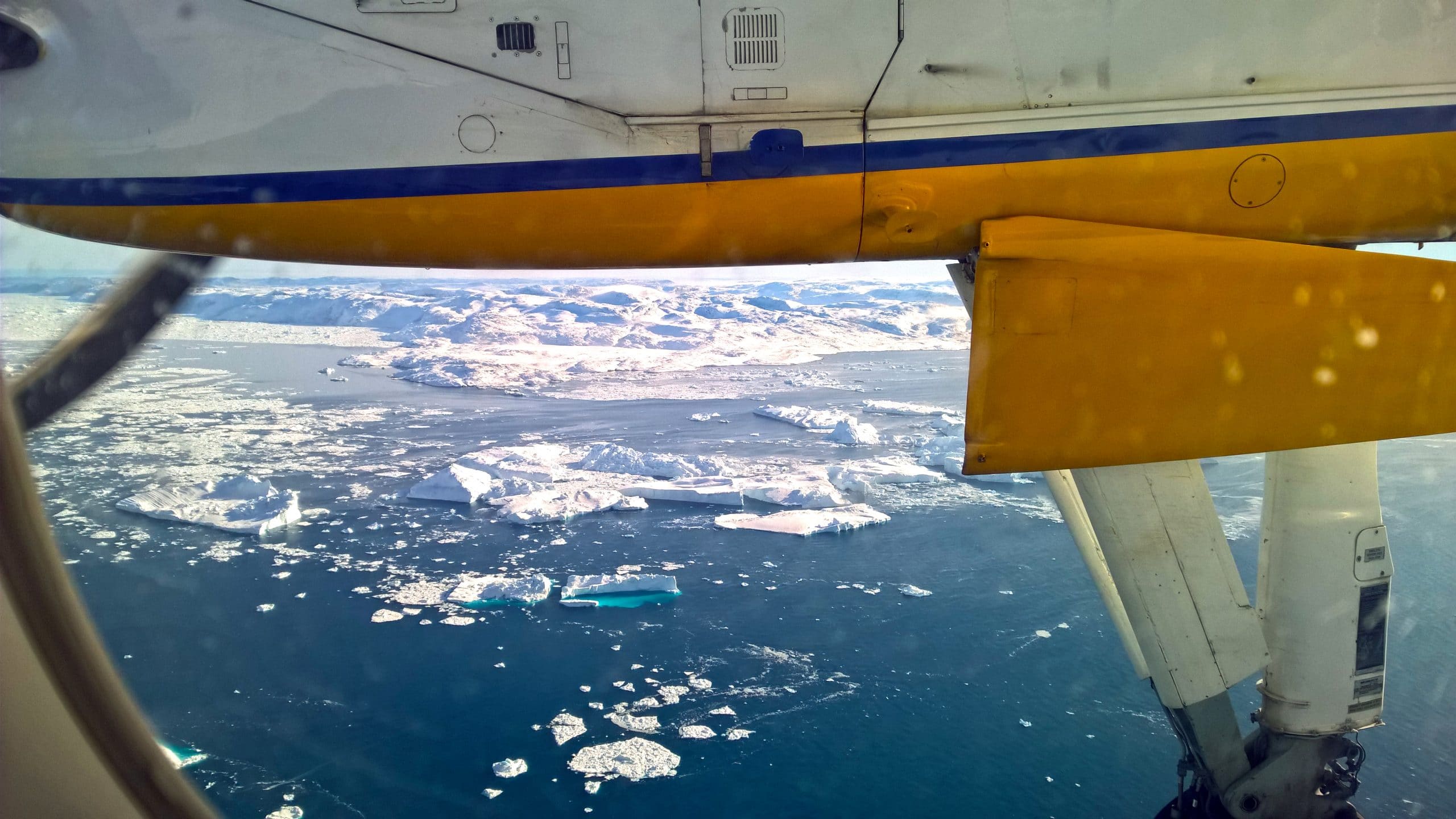 Groenland en hiver avion icebergs