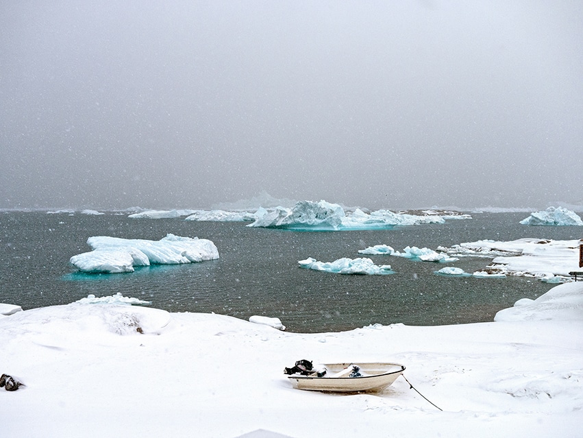 Groenland Ilulissat neige nuages icebergs