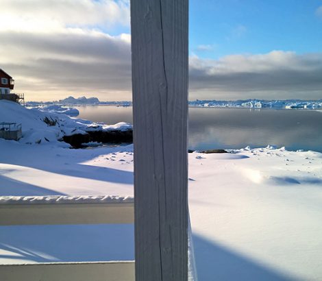 Ilulissat vue icebergs balcon chalet