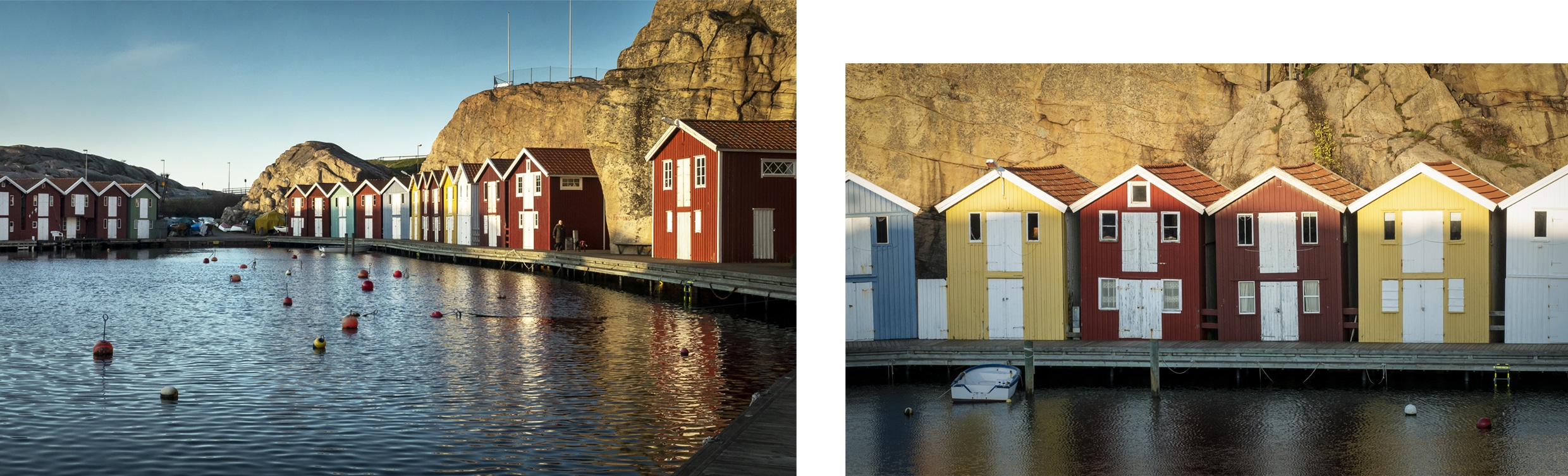 Smögo cabanes couleurs ponton mer