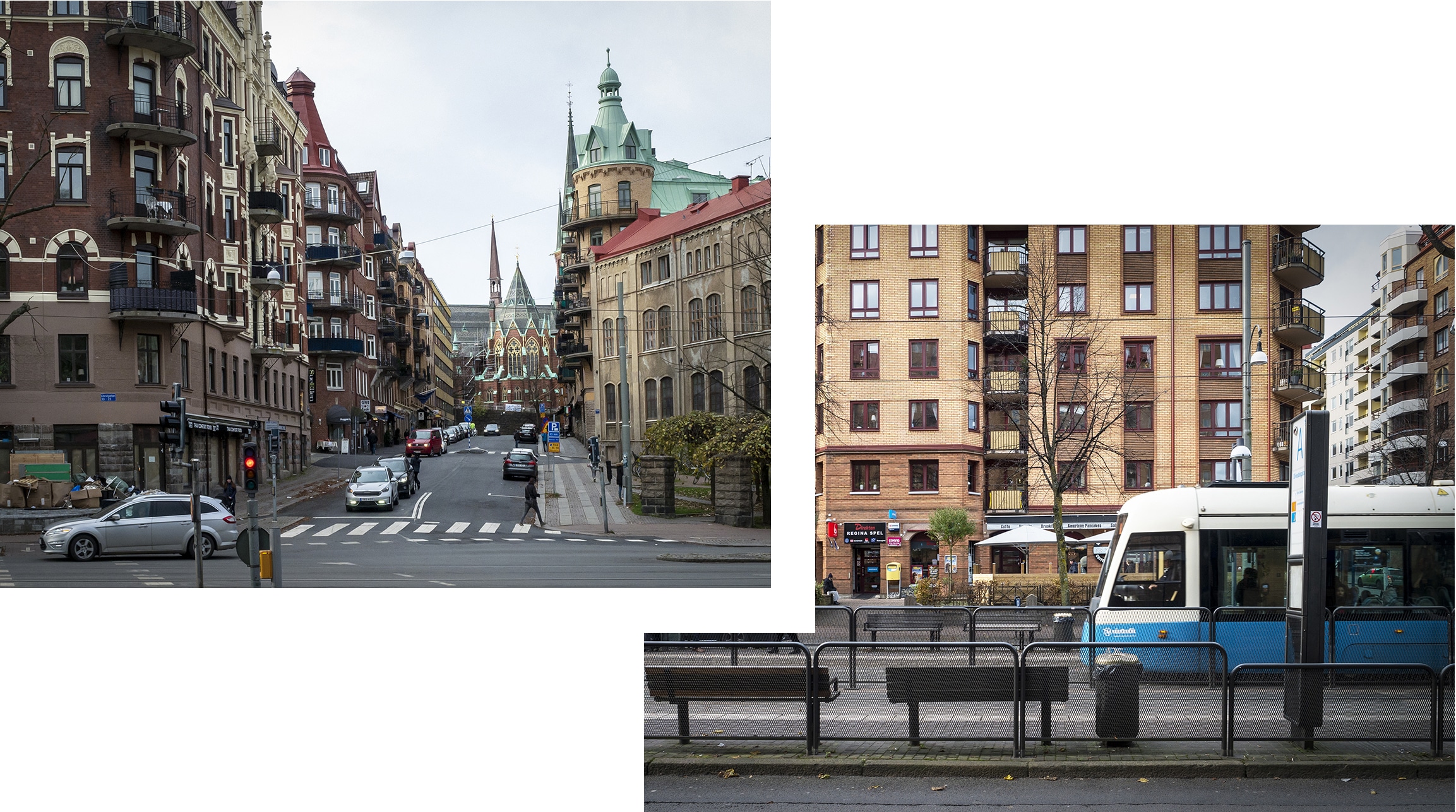 Göteborg rue bâtiments tram briques