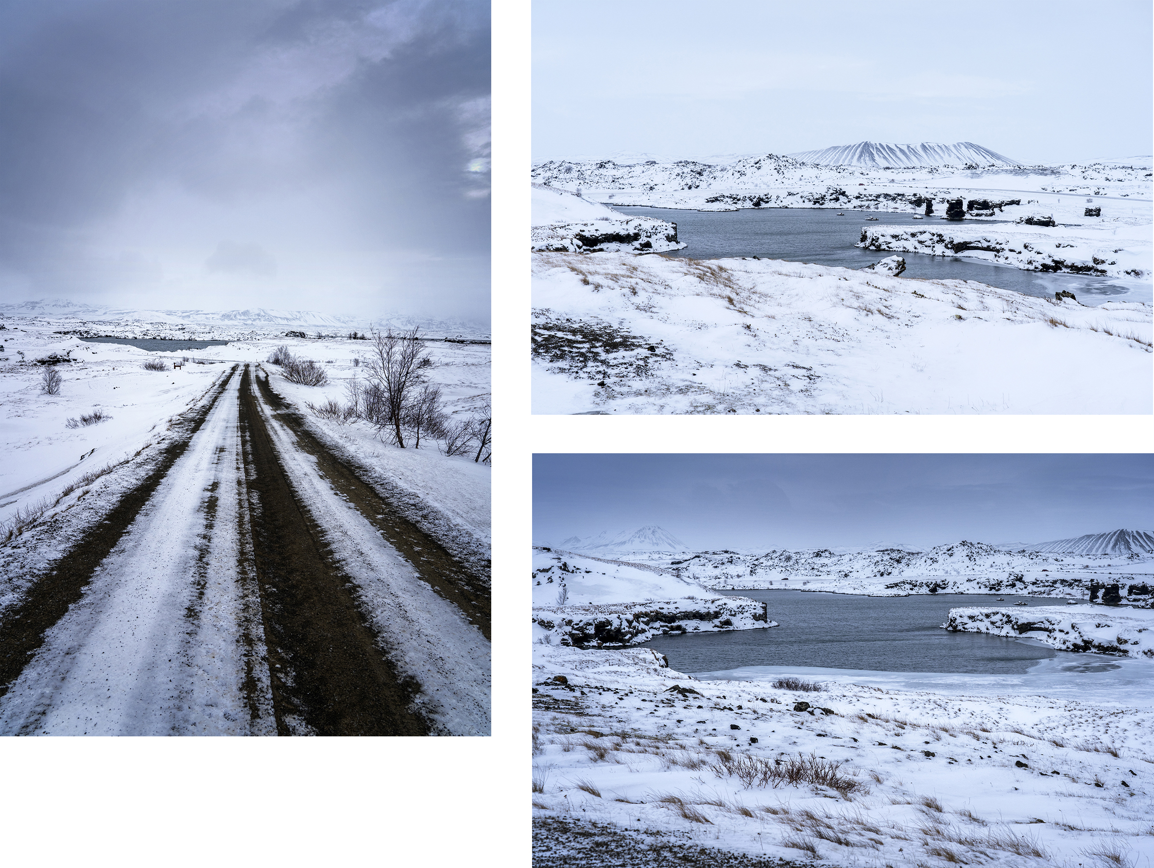 lac Mývatn Islande du Nord route neige