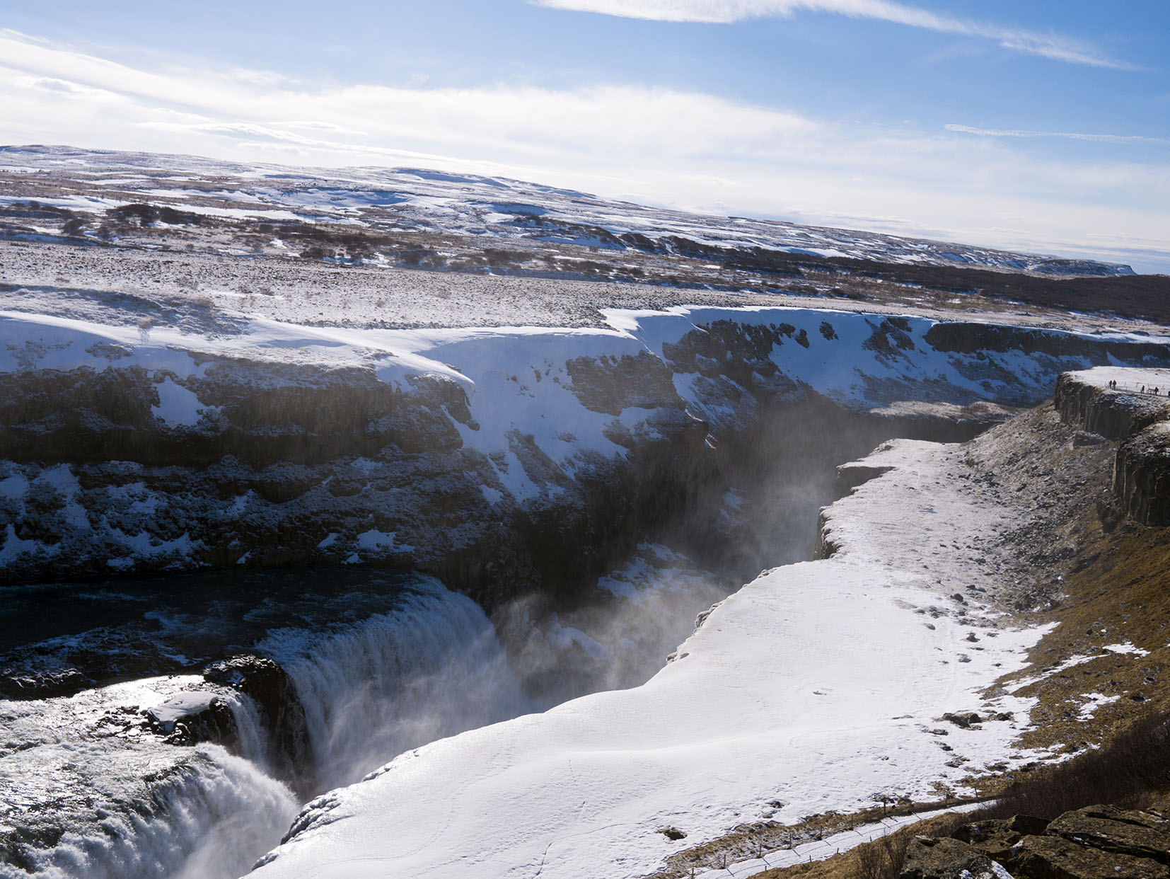 Cercle d'or Gullfoss cascade neige