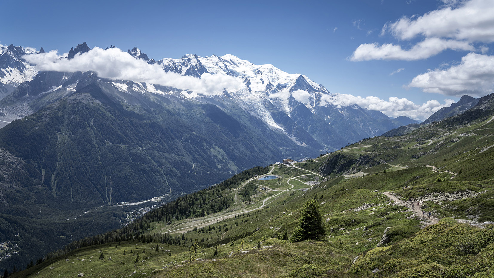 Vue la Flégère montagnes Mont Blanc