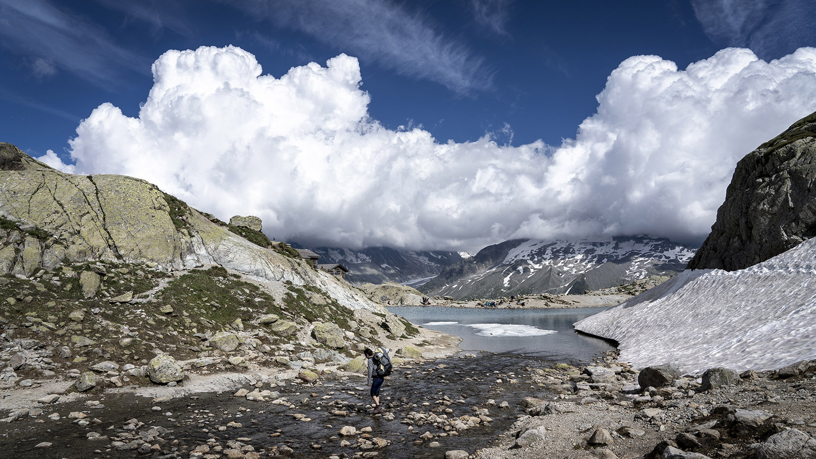 randonnée lac Blanc collier nuages neige sentier