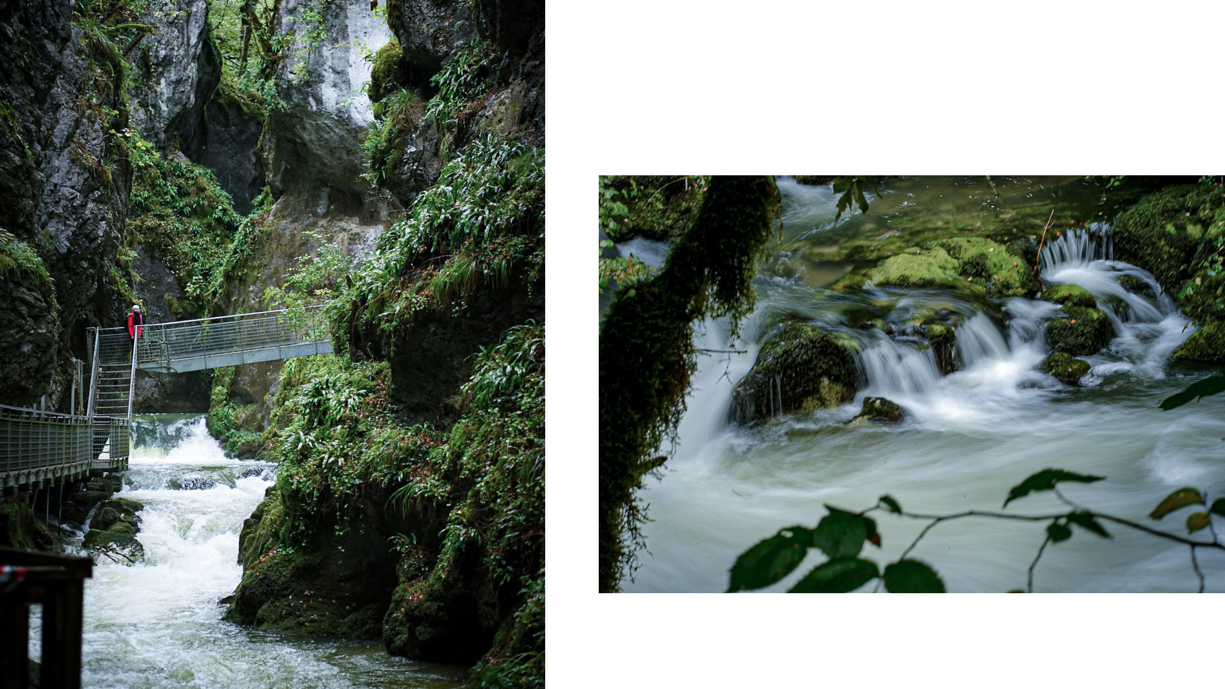 Gorges de l'Abîme cascades passerelle rochers falaises
