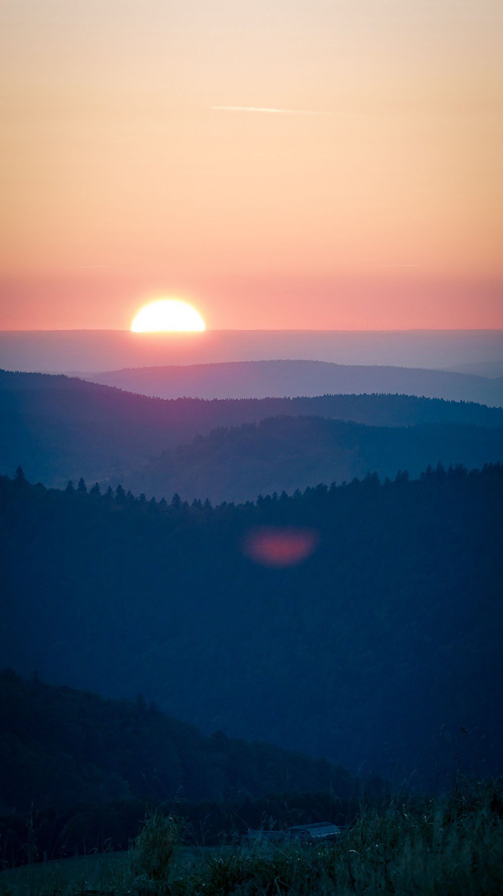 le Hohneck coucher de soleil forêt montagnes Vosges